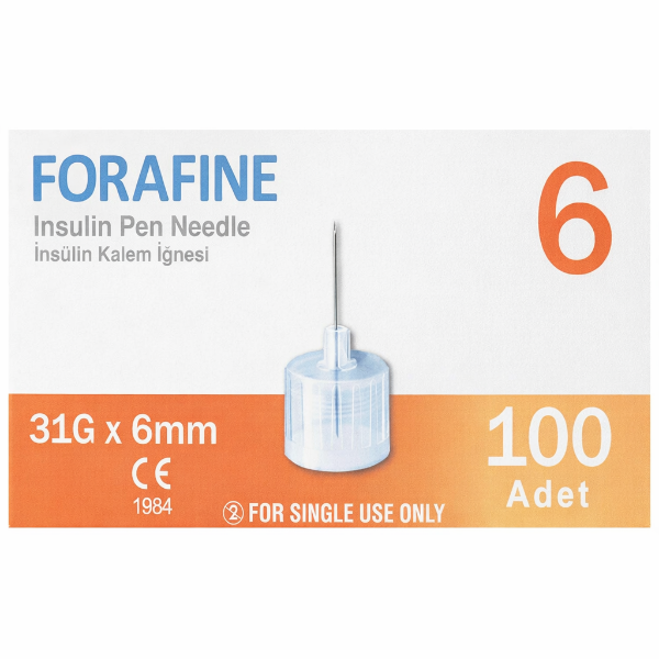 Forafine İnsülin Kalem İğnesi 6 mm 100'lü